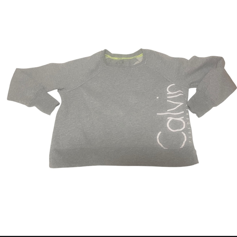 Calvin Klein Sweatshirt Unisex‎ Gray Small Lightweight Comfortable Solid Casual